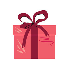 Gift in a pink box, concept for valentine's, birthday, mother's day