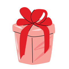 Gift in a pink box, concept for valentine's, birthday, mother's day
