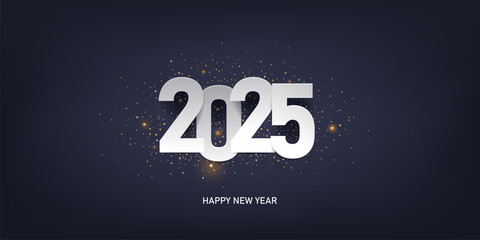 Happy new year 2025 background. Holiday greeting card design.