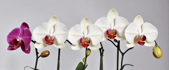 Orchid bouquet on white background