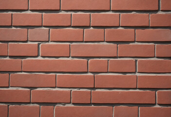 Fototapeta premium Shadowed and illuminated red brick wall with decorative design