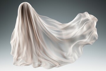 Ghost Figure Covered with White Cloth - obrazy, fototapety, plakaty