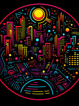 A classic film reel with each frame revealing a different iconic world city skyline created with Generative Ai