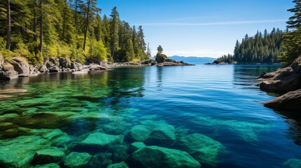 The water was painted with a vibrant blue color