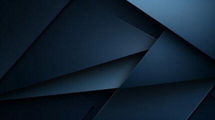 Modern Simple Dark Navy Blue Background with Overlapping Triangle Layers AI Generated