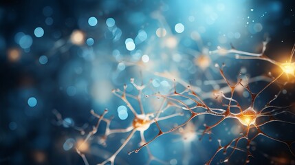 Nerve cells in medical background  neurons and neurological concepts for healthcare illustrations