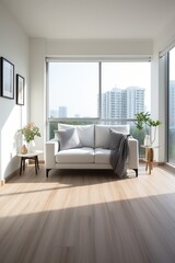 A bright and airy living room with a large window