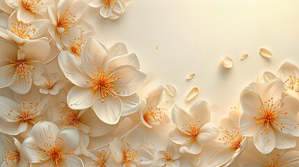 Background with flowers and free space for text.