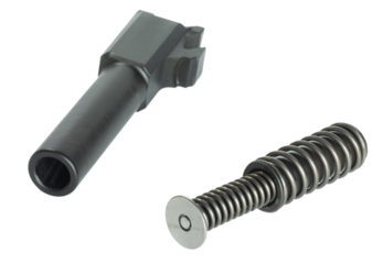 Barrel and recoil spring assembly taken out of a handgun