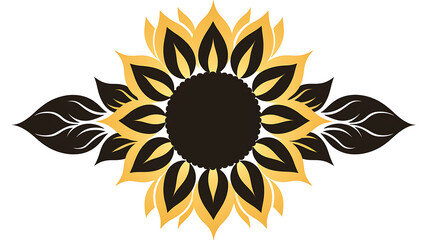 Fototapeta premium Elegant Art Deco Sunflower Illustration