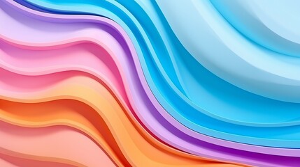 The abstract backdrop is colorful and has a top view