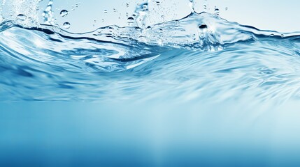 The surface of the water is transparent and features ripples, waves, and splashes. the background has space for copying.