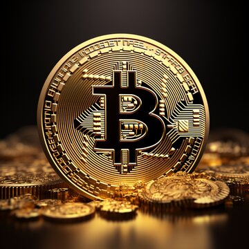Best bitcoin gold plated commemorative BTC picture Ai generated art