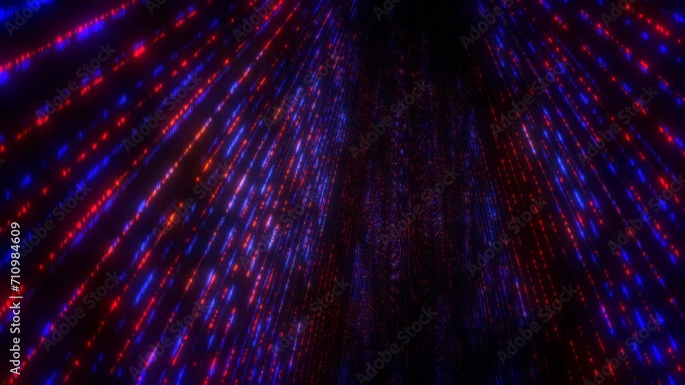 Poster abstract colorful background with bright neon dots and glowing lines. multicolor seamless background