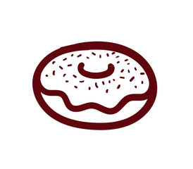 Donut vector illustration flat design isolated line art