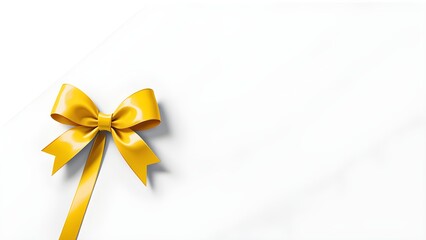 yellow bow on a white background