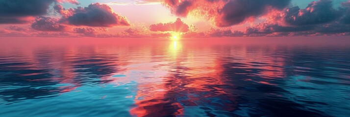 Colorful Sunset Over the Ocean