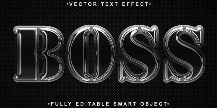 Shiny Dark Boss Vector Fully Editable Smart Object Text Effect