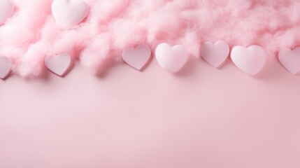 pink pastel valentines day background with copy space and wedding golden rings