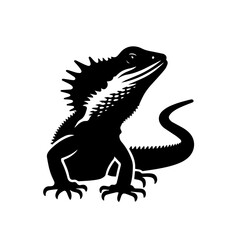 Frilled Neck Lizard Vector Logo Art