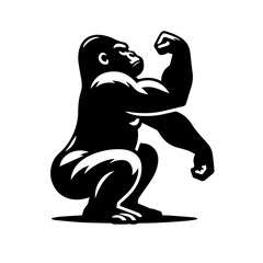Obraz na płótnie Canvas gorilla showing strengh Vector Logo Art