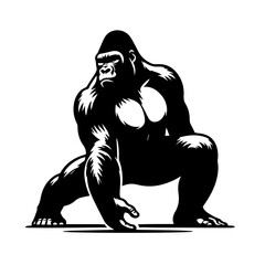 silverback gorilla Vector Logo Art