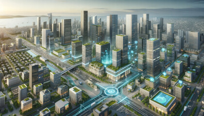 Fototapeta na wymiar Vision of the Future: Smart City Advancements