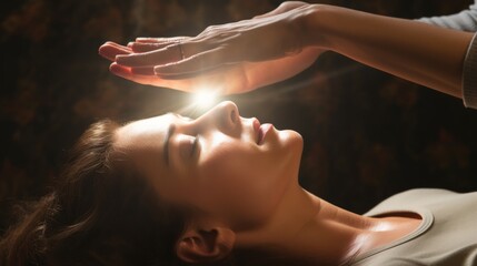 Generative AI image of Photo of a woman giving reiki to someone