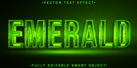Green Shiny Gems Emerald Vector Fully Editable Smart Object Text Effect