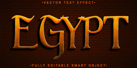 Historical Orange Worn Egypt Vector Fully Editable Smart Object Text Effect