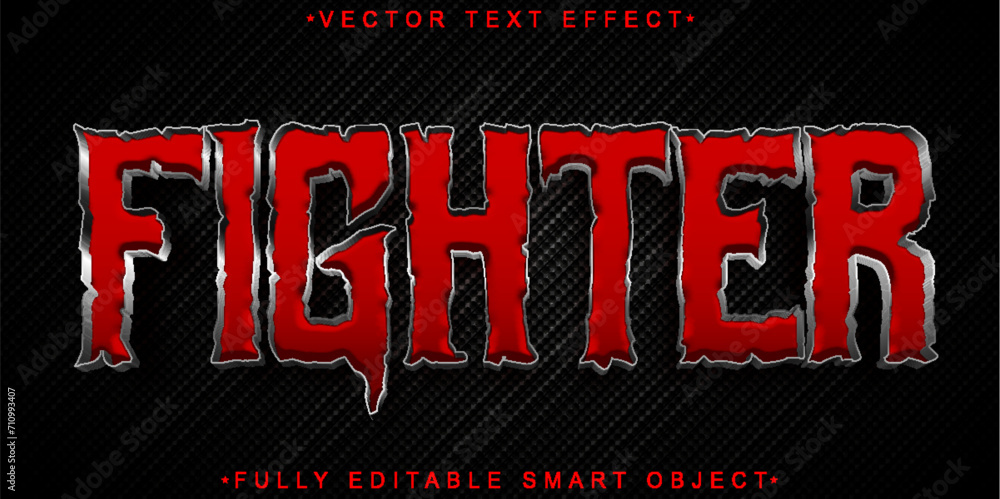 Poster red fighter vector fully editable smart object text effect