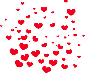 Red Hearts Falling. Valentine’s day Background.