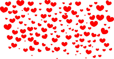 Red Hearts Falling. Valentine’s day Background.