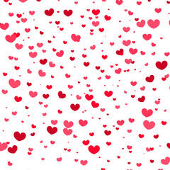 Red Hearts Falling. Valentine’s day Background.