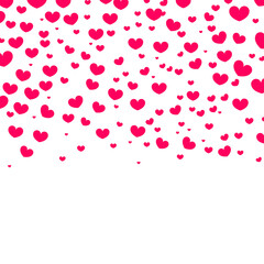 Pink Hearts Falling. Valentine’s day Background.