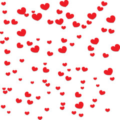 Red Hearts Falling. Valentine’s day Background.