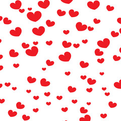 Red Hearts Falling. Valentine’s day Background.