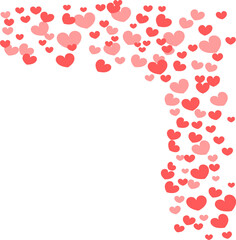 Red Hearts Border. Valentine’s day Background.