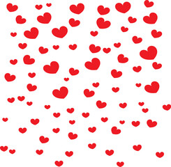 Red Hearts Falling. Valentine’s day Background.