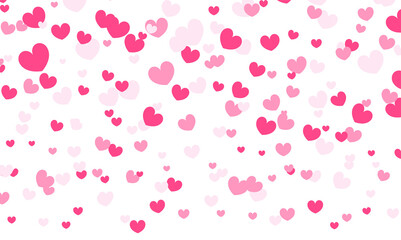 Pink Hearts Falling. Valentine’s day Background.