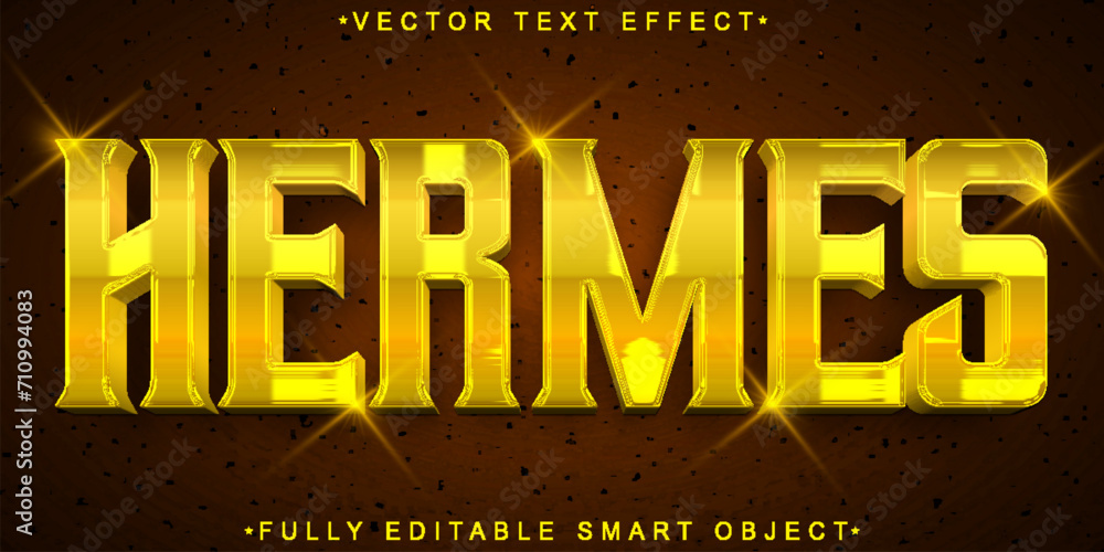 Aufkleber golden hermes god vector fully editable smart object text effect