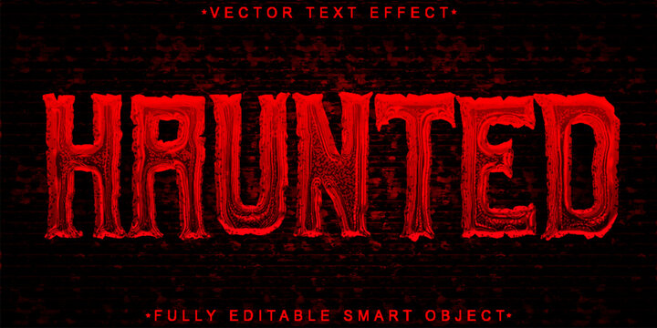 Red Horror Haunted Vector Fully Editable Smart Object Text Effect