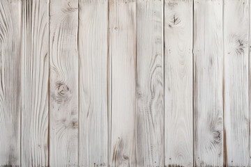 Fototapeta premium Whitewashed aged wooden planks texture with natural grain details, distressed vertical boards