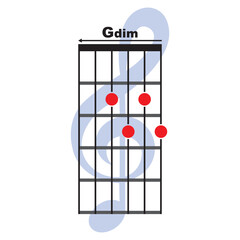 Gdim  guitar chord icon