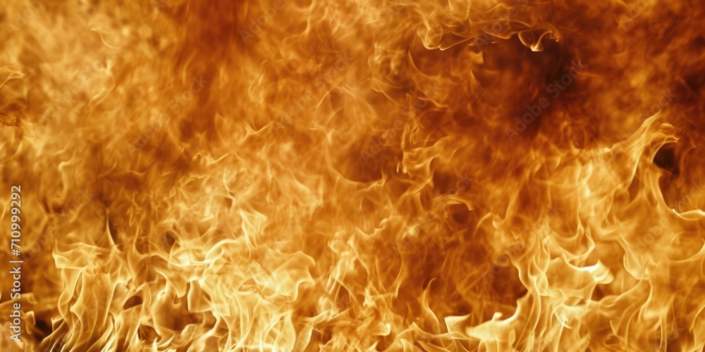 Poster A close-up view of a burning fire. This image captures the intensity and mesmerizing beauty of flames. Perfect for adding warmth and ambiance to any project