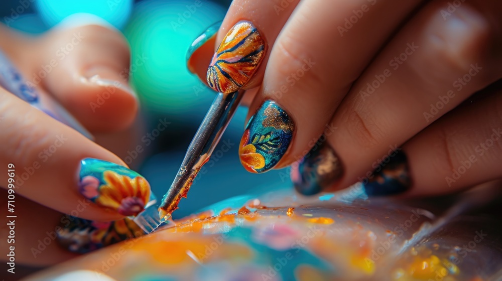 Aufkleber Person using a pair of scissors up close. Versatile image suitable for various projects