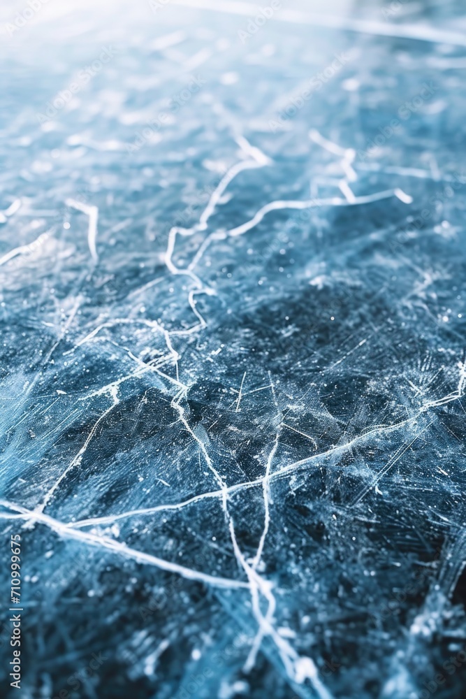 Poster a detailed view of the frozen surface of water. suitable for various applications