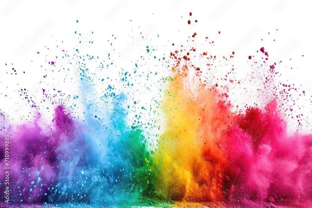 Poster A vibrant and dynamic image of a powder cloud floating in the air. Perfect for adding a burst of color and energy to any project or design