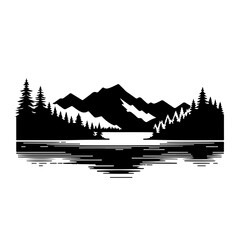 Lake Landscape Vector Logo Art