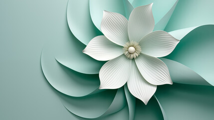 a paper flower on a light green background